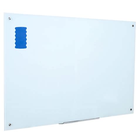 Buy Glass Whiteboard Frameless Tempered Glass Dry Erase Board with Marker Tray for Interactive ...