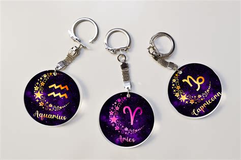 Zodiac sign Keychain Sublimation png design Keychain bundle By Shuneika ...