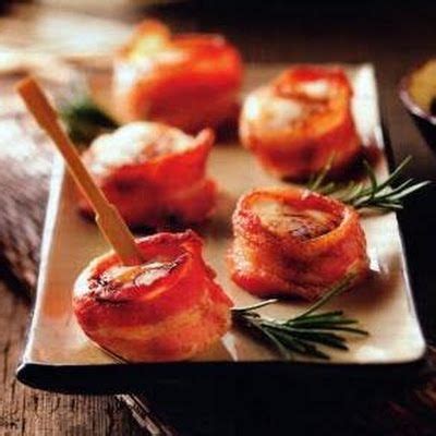 "Dark Angels on Horseback" (Glazed Bacon-Wrapped Scallops) Recipe | Recipe | Bacon wrapped ...