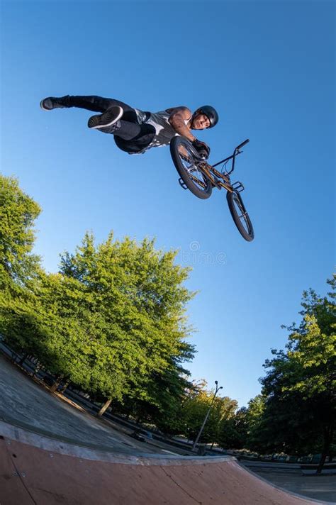 BMX Bike Stunt stock photo. Image of wood, sport, ramp - 155957728