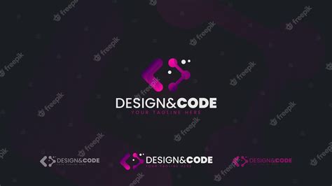 Premium Vector | Design and Code logo Coding Logo Template