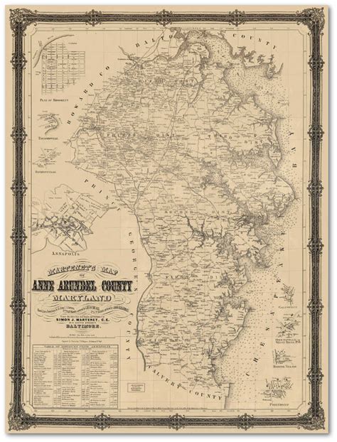 Martenet's 1860 Map of Anne Arundel County, Maryland