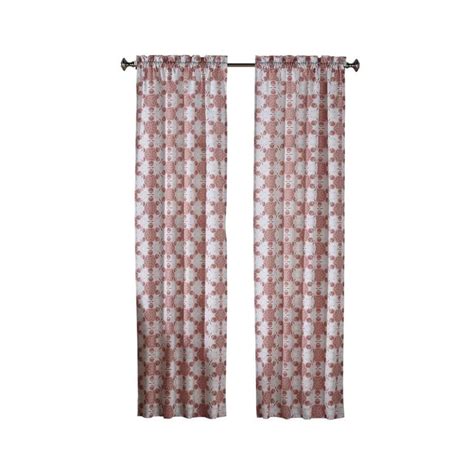 Pairs To Go Kesey 95-in Coral Polyester Rod Pocket Light Filtering Curtain Panel Pair at Lowes.com