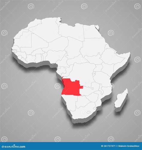 Angola Country Location within Africa. 3d Map Stock Vector ...