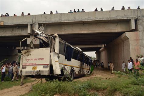 India bus crash: Twenty nine killed after bus plunges off motorway ...