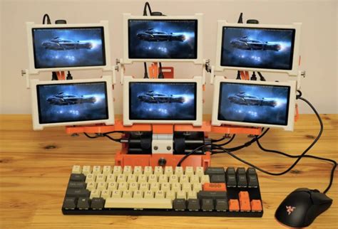 Mega six-screen cyberdeck - Raspberry Pi