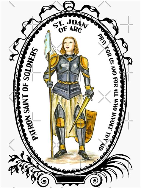 "Saint Joan of Arc Patron of Soldiers" Sticker by myaltar | Redbubble