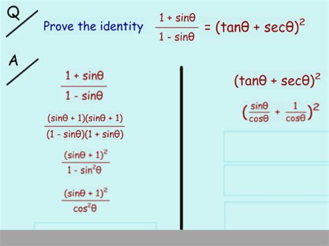 Trigonometric identities using Sec, Cosec and Cot | Teaching Resources