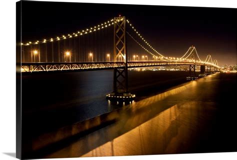 The Oakland Bay Bridge at night, San Francisco Wall Art, Canvas Prints ...