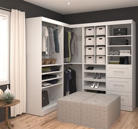 Pure White 82" Corner Open Storage Unit With 3 Drawers - 1StopBedrooms.