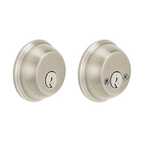 Schlage B62 Series Satin Nickel Double Cylinder Deadbolt Certified ...