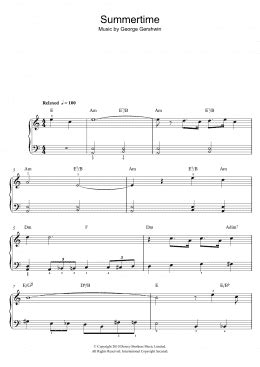 Summertime (Easy Piano) - Print Sheet Music Now