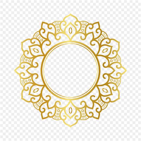 Ornamental Golden Circle Pattern Png Image, Indian Pattern, Circle Gold ...