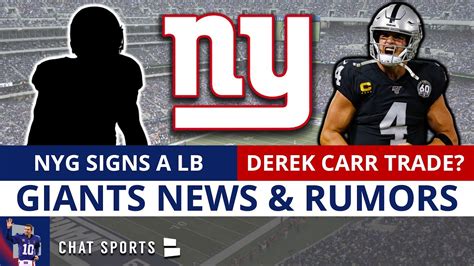 ALERT: NY Giants Sign A Linebacker + Derek Carr Trade Rumors Are HOT ...