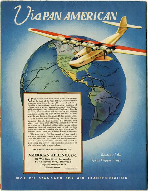 brochure: Pan American Airways, Transpacific | Vintage airline posters, Vintage airlines ...