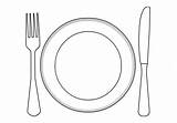 Plate fork And Knife  Coloring Page sketch template