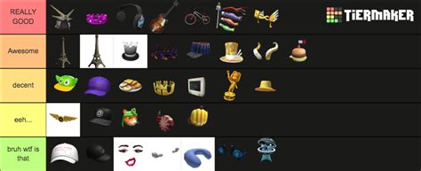 Roblox event item tierlist Tier List (Community Rankings) - TierMaker