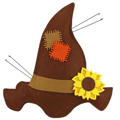 14" Felt Scarecrow Hat Fall Decor HA4029 | Scarecrow hat, Scarecrow crafts, Scarecrow