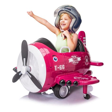 TOBBI 12-Volt Kids Electric Ride On Car Toy Airplane Vehicle with ...