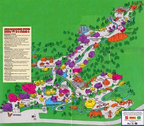 Theme Park Brochures DollyWood Map 1992 | ThemeParkBrohures.net