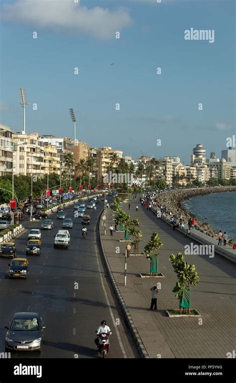 View of Nariman Point skyline from Marine Drive, Mumbai, Maharashtra, India Stock Photo - Alamy