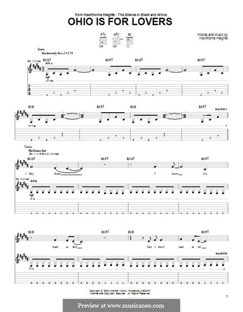 Ohio Is for Lovers by Hawthorne Heights - sheet music on MusicaNeo