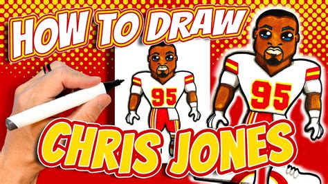 How to Draw Chris Jones for Kids - Kansas City Chiefs NFL Football Player - YouTube