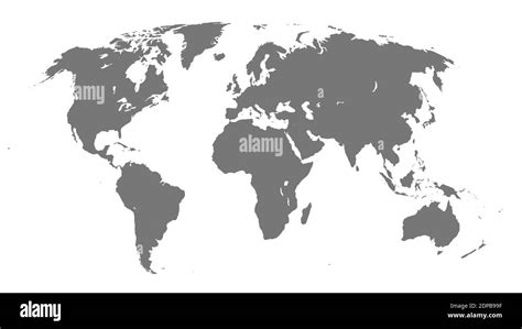 World Map Vector Illustration on White Isolated Background. Flat Blank world map. Eps 10 Stock ...