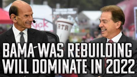 Alabama Football was rebuiling in 2021 | Tide will Roll in 2022 - Win Big Sports