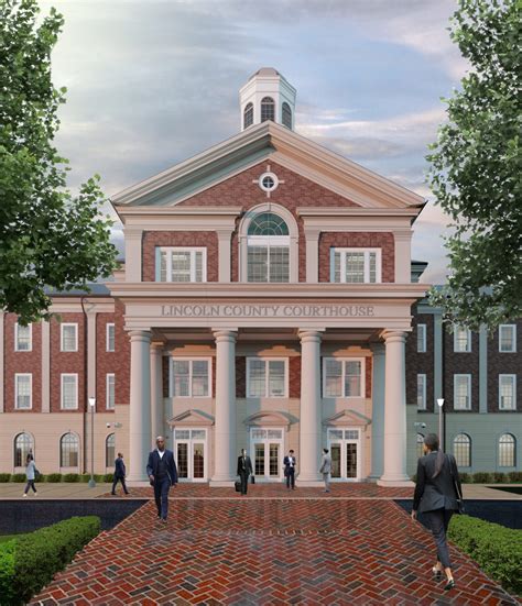 Lincoln County Courthouse Exterior Rendering Front - Barnhill Contracting Company