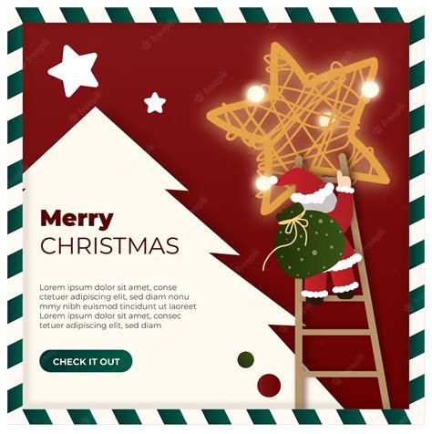 Premium Vector | Hand drawn Christmas instagram social media background design template