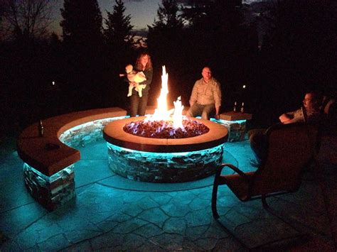 Awesome outdoor fire pit finally completed with lava rock and natural ...