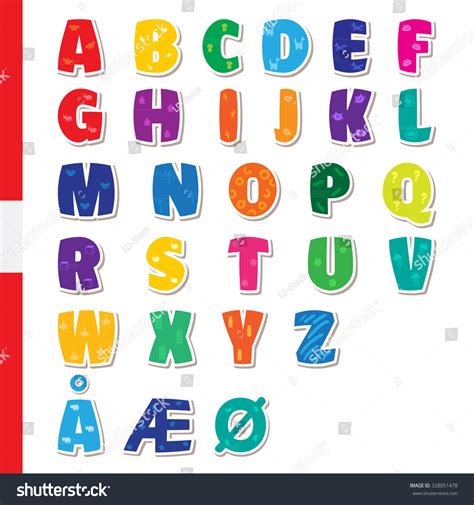 Cute Funny Childish Danish Alphabet Vector Stock Vector (Royalty Free) 328051478 | Shutterstock