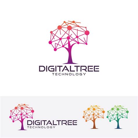 Premium Vector | Digital tree logo template