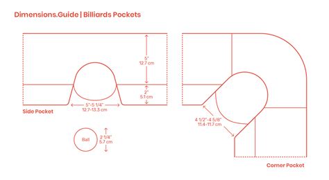 Billiards | Pool Table Pockets Dimensions & Drawings | Dimensions.Guide