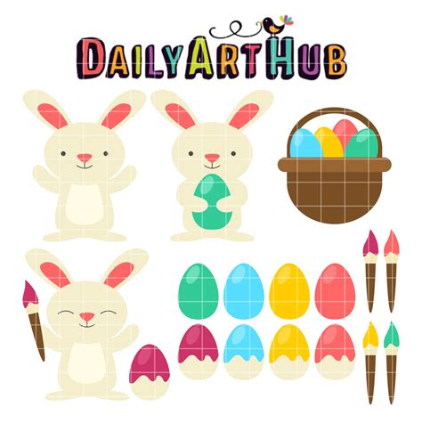 Easter Bunny Clip Art Set – Daily Art Hub // Graphics, Alphabets & SVG