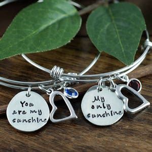 You Are My Sunshine Bracelet, My Only Sunshine Bracelet Set, Mother Daughter Gift Set, Gift for ...