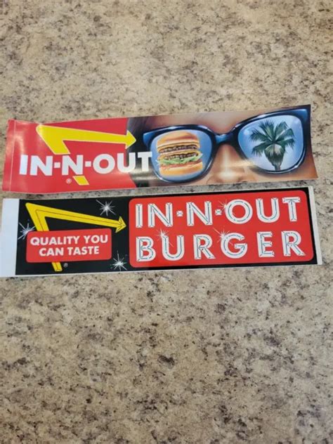 VINTAGE IN-N-OUT BURGER Bumper Sticker Lot Of 2 1980's 12” $17.99 - PicClick
