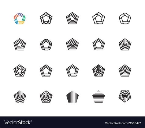 Geometric Shape, Pentagon, Five, Logo, Design Concept, Creative Symbol ...