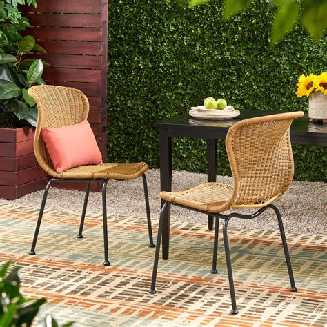 Akim Outdoor Boho Wicker Dining Chair (Set of 2) – GDF Studio