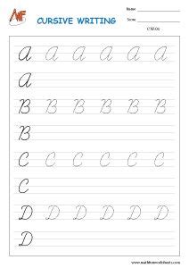 Cursive Writing is conjoined writing of letters. Download the Cursive writin… | Cursive writing ...