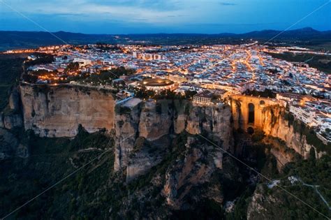 Ronda aerial view at dusk – Songquan Photography