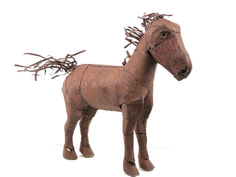 Lot - Rustic Sheet Metal Yard Art Mini Horse Sculpture