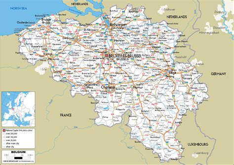 Large size Road Map of Belgium - Worldometer