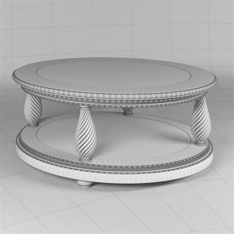 Classic oval coffee table glass top 3D Model .max .obj .fbx - CGTrader.com