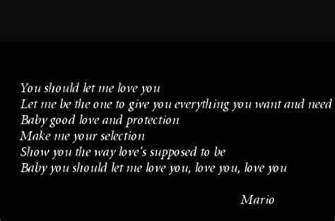 Mario- you should let me love you I Love You Song, Let Me Love You, Love Songs, Let It Be, Love ...