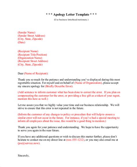 Business Apology Letter Sample To Boss | Master of Template Document