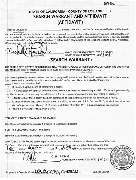 Blank Search Warrant Template