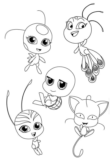 Miraculous Ladybug Coloring Pages Kwamis Xcolorings | The Best Porn Website