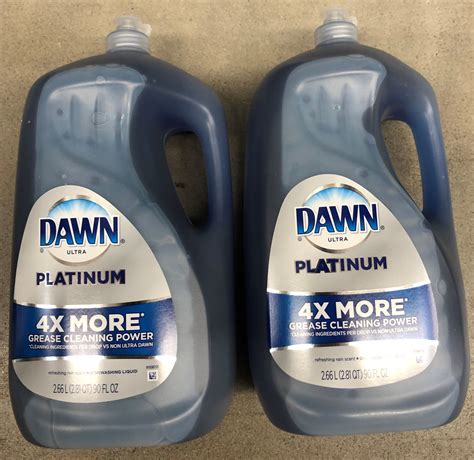 2 Bottles Dawn Platinum Dishwashing Liquid Dish Soap Refreshing Rain 90 oz | eBay